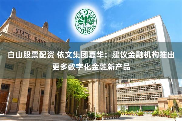 白山股票配资 依文集团夏华：建议金融机构推出更多数字化金融新产品